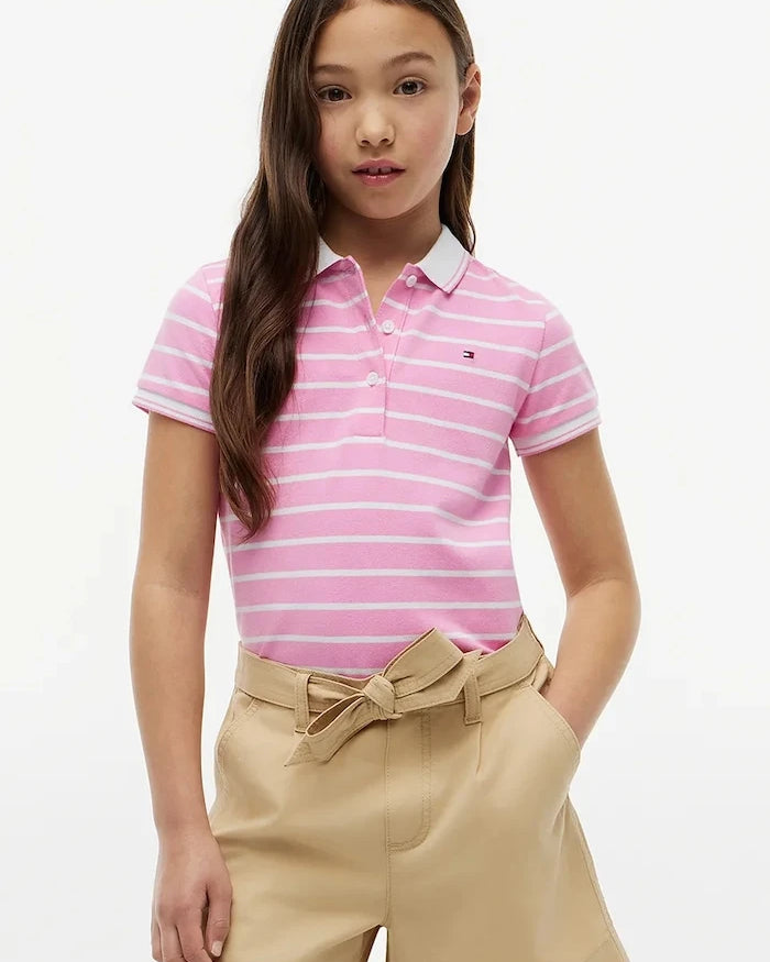 Tommy Hilfiger çocuk pamuklu yakalı tişört