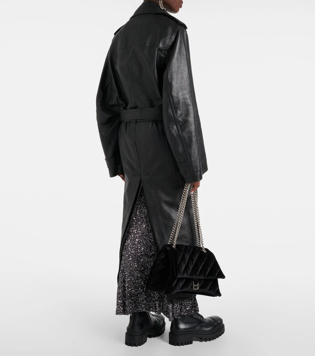 Balenciaga - معطف كوكو الجلدي الواقي من المطر