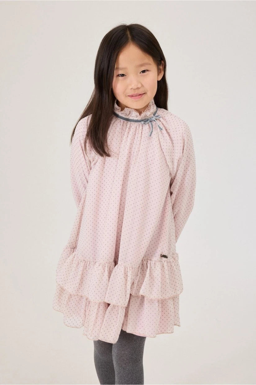 Monnalisa - Polka-dot tiered dress