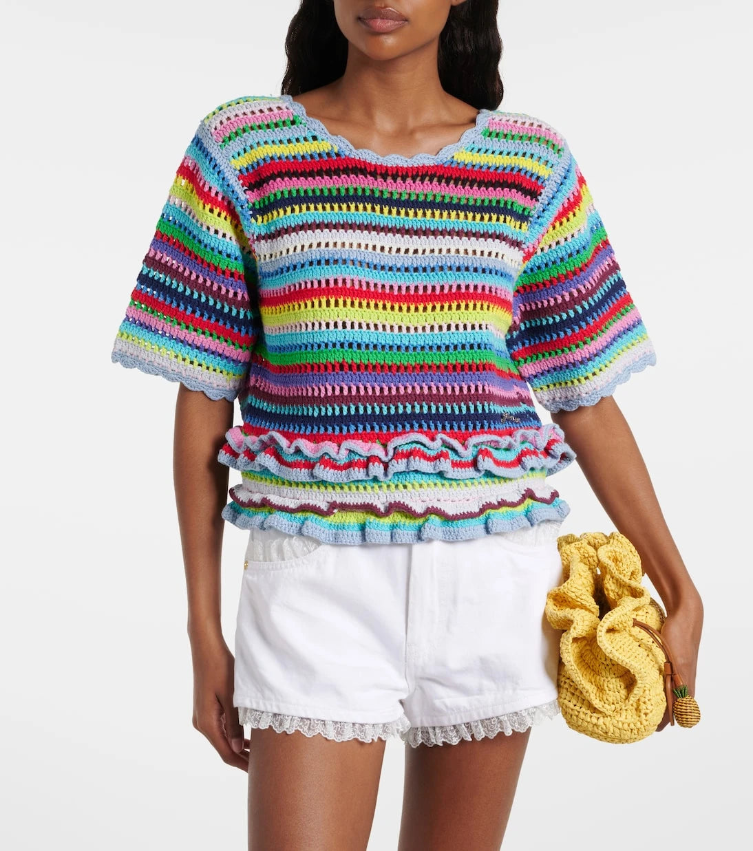 Ganni - Crocheted cotton top