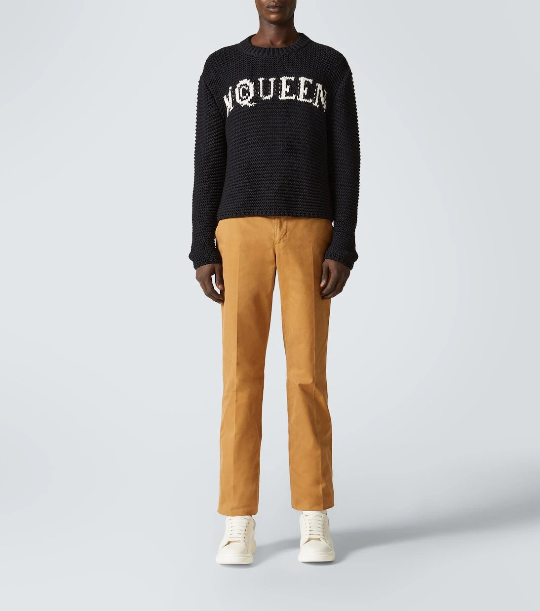 McQueen - Logo cotton jacquard sweater