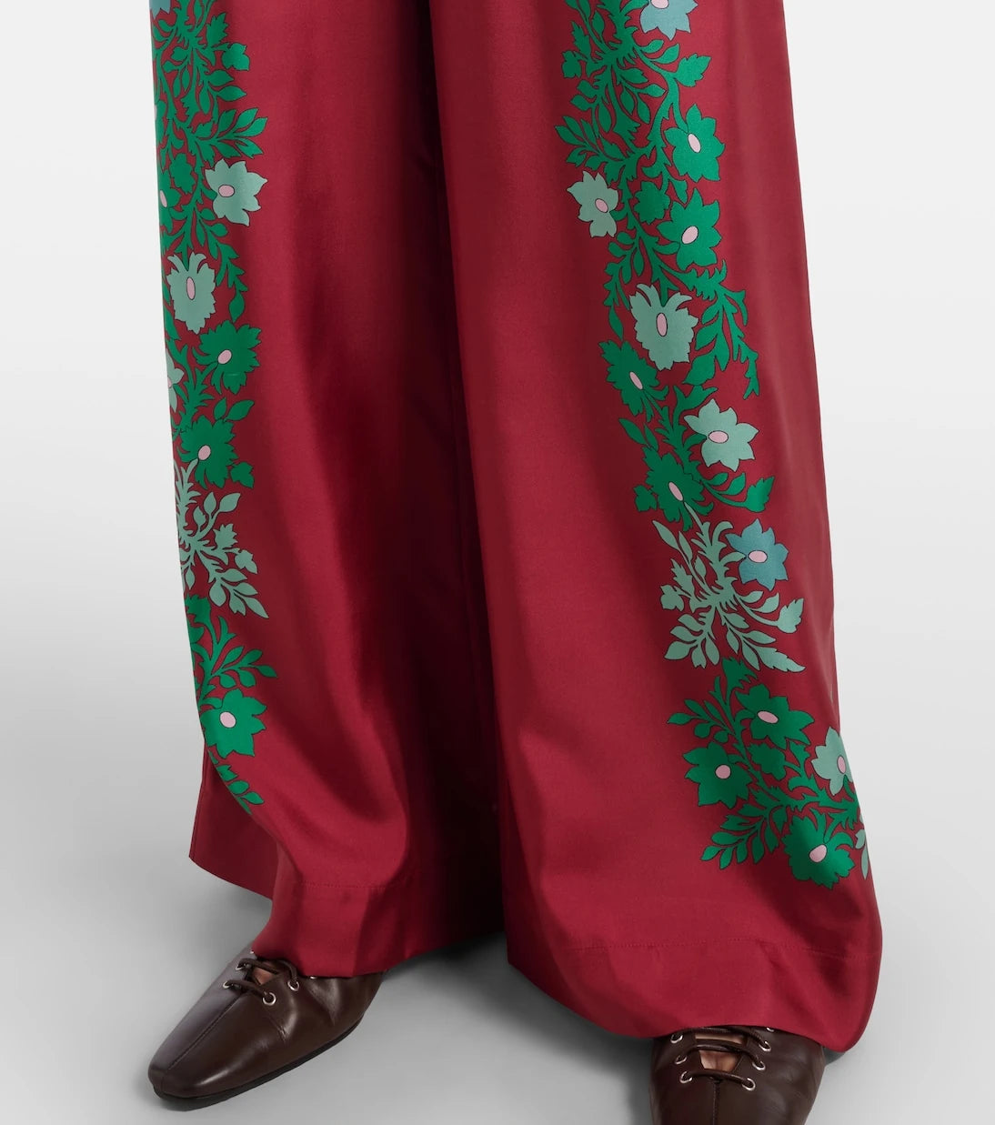 La DoubleJ - Floral silk twill palazzo pants