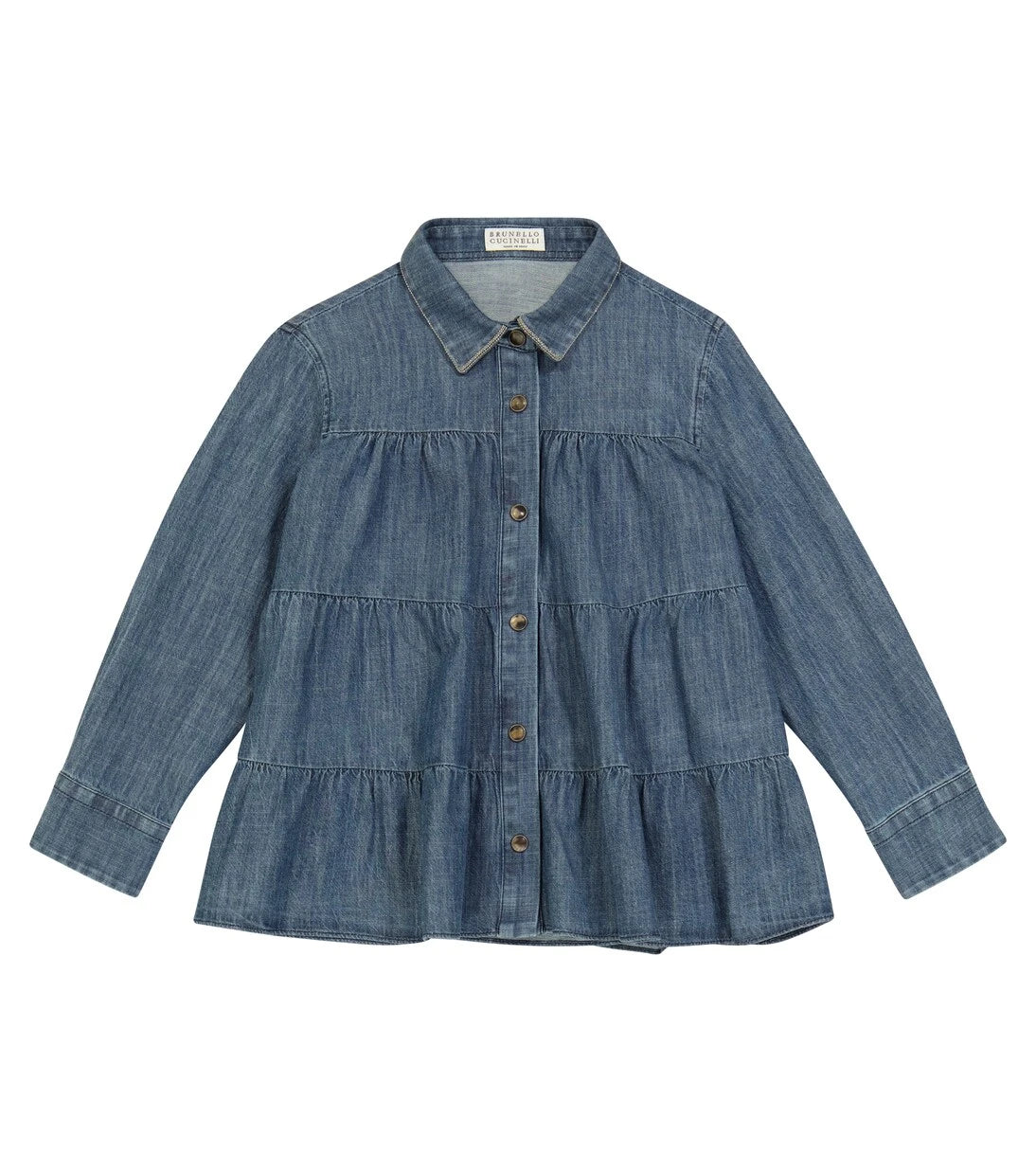 Brunello Cucinelli Kids - بلوزة دينم متعددة الطبقات