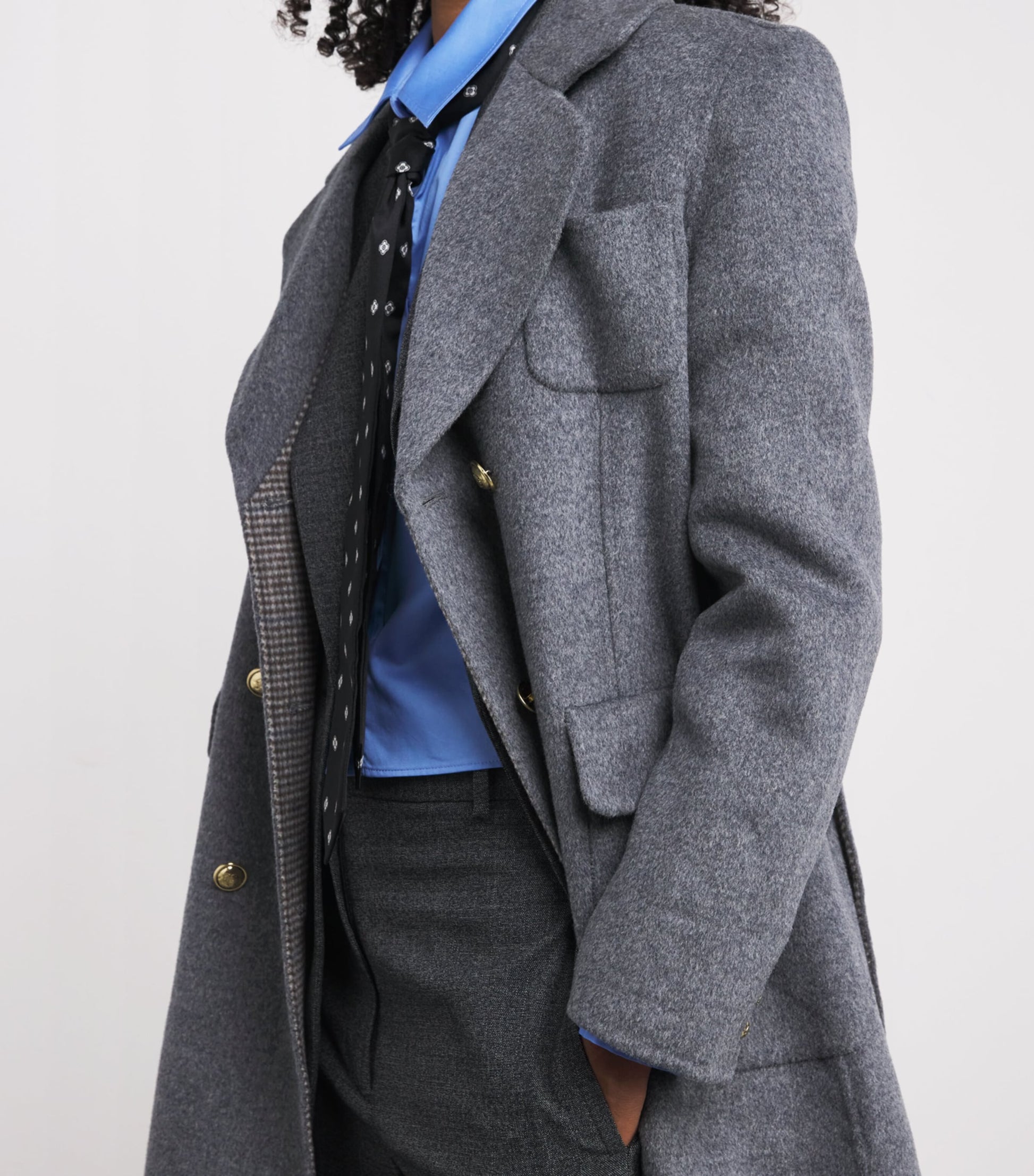 Wool-Blend Double-Faced Coat