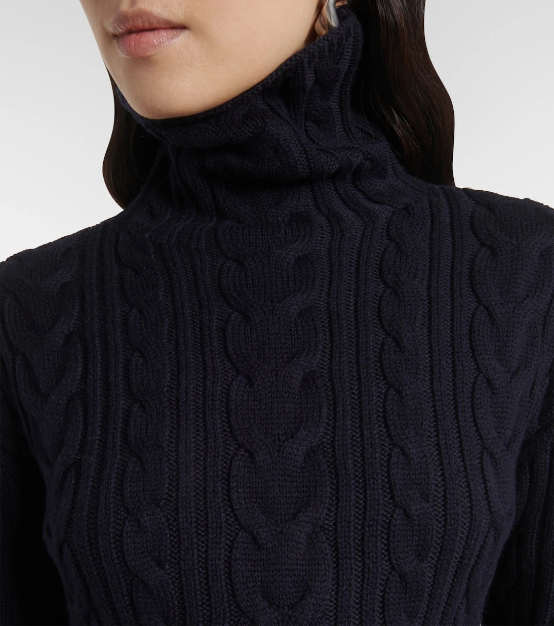Toteme - Cable-knit wool and cotton turtleneck sweater