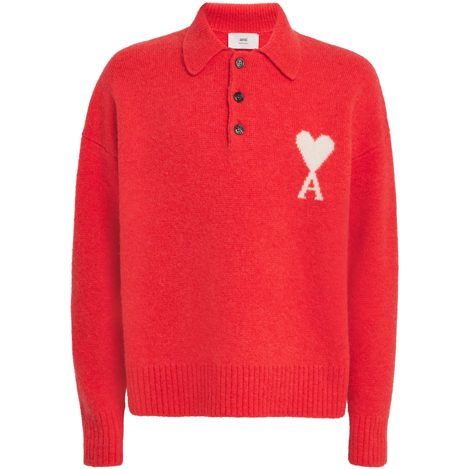 Alpaca-Blend Ami de Coeur Polo Sweater