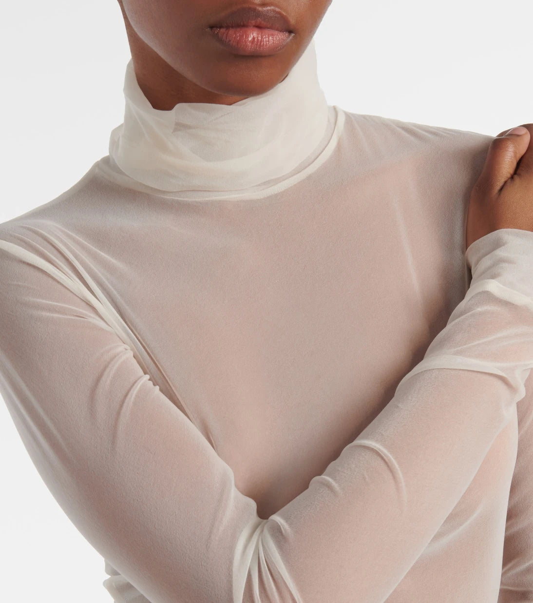 Maison Margiela - بودي سوت بياقة مدورة