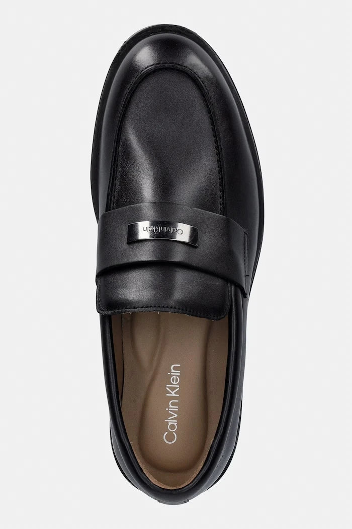 Calvin Klein Erkek Deri Mokasen ESS RUBBER LOAFER HW PLAQ VA LTH