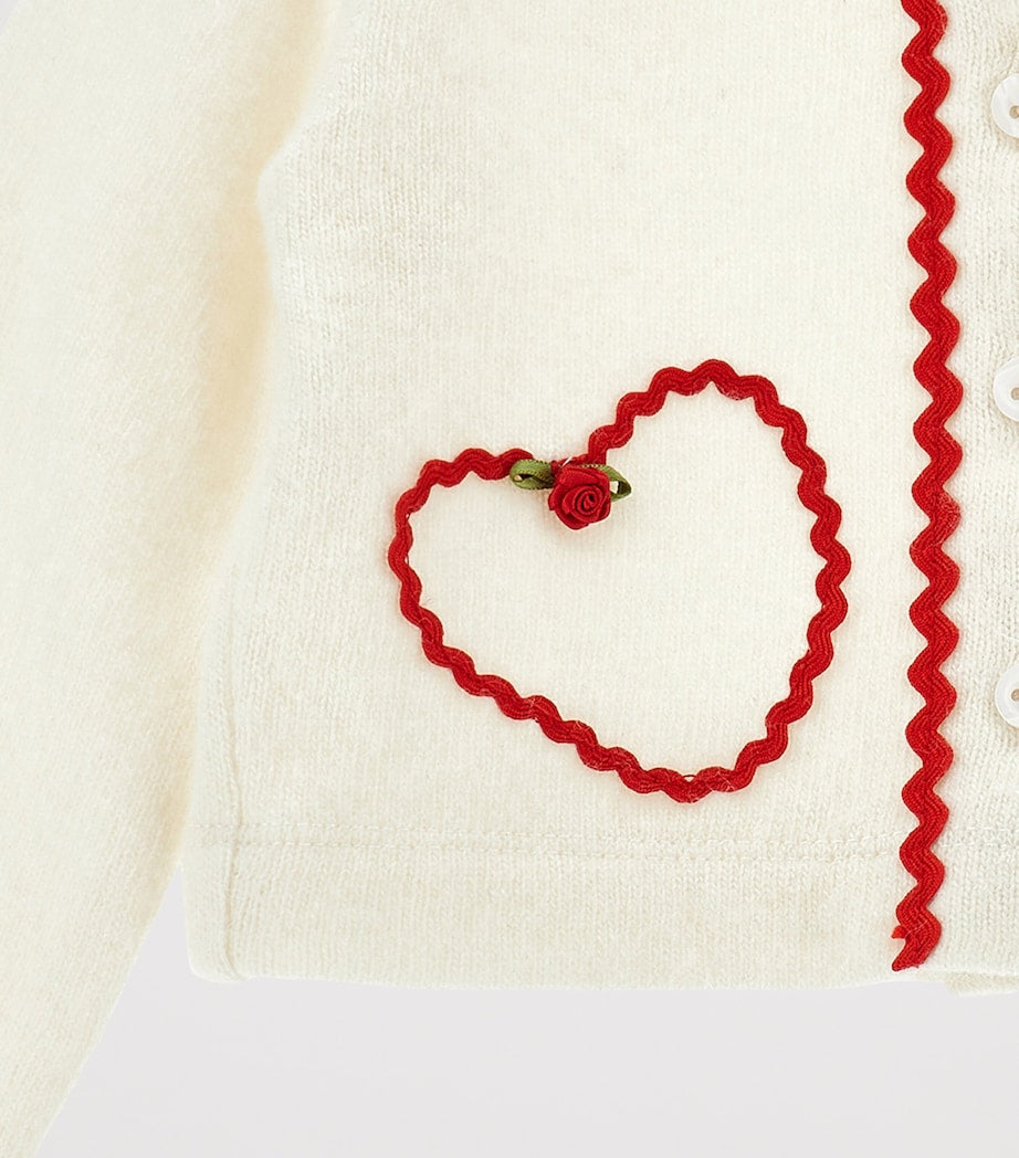 Wool-Blend Heart-Embroidery Cardigan (6-36 Months)