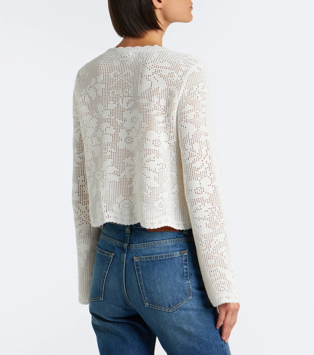 Chloé - Pointelle scalloped cotton cardigan