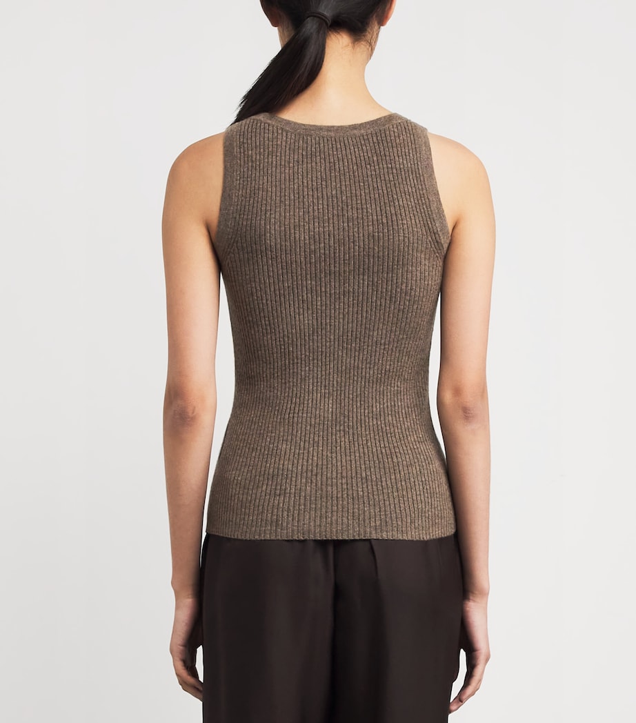 Wool-Cashmere Sweater Tank Top HAZELNUT BROWN