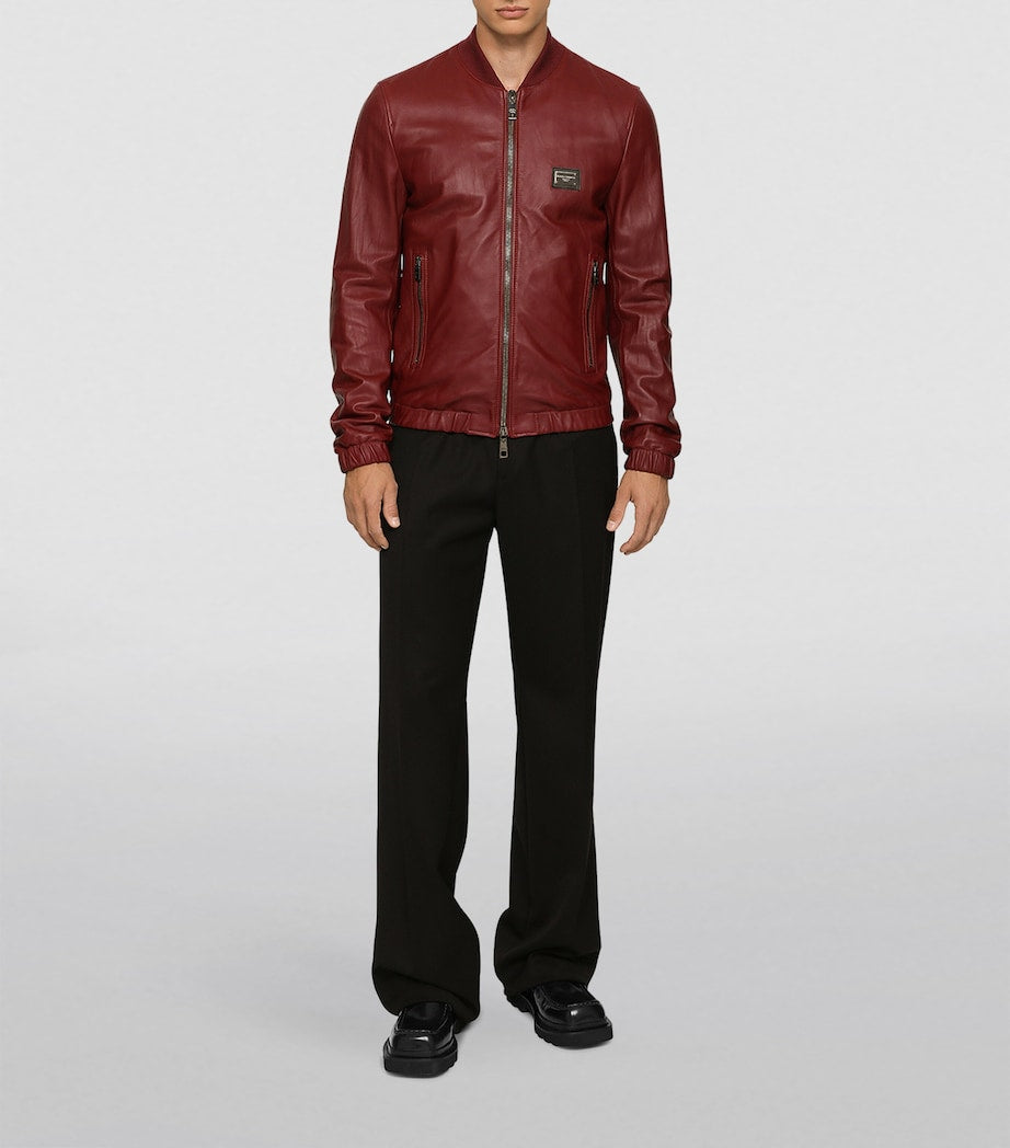 Dolce & Gabbana Multi Leather Bomber Jacket