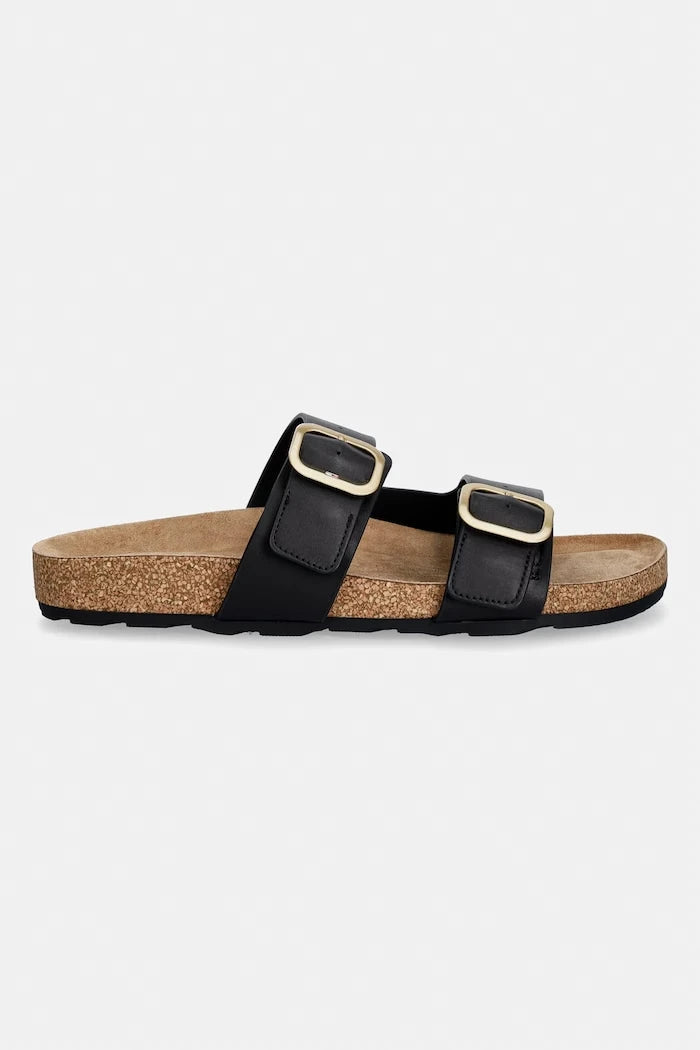 Tommy Hilfiger чехли дамски от кожа TH CLASSIC CORK SANDAL LEATHER