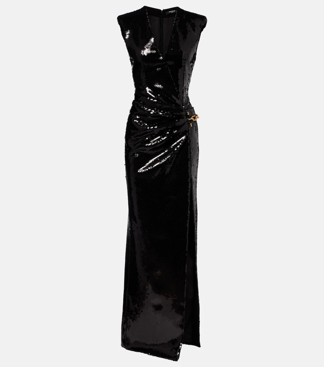 Balmain - Chain-detail sequined gown