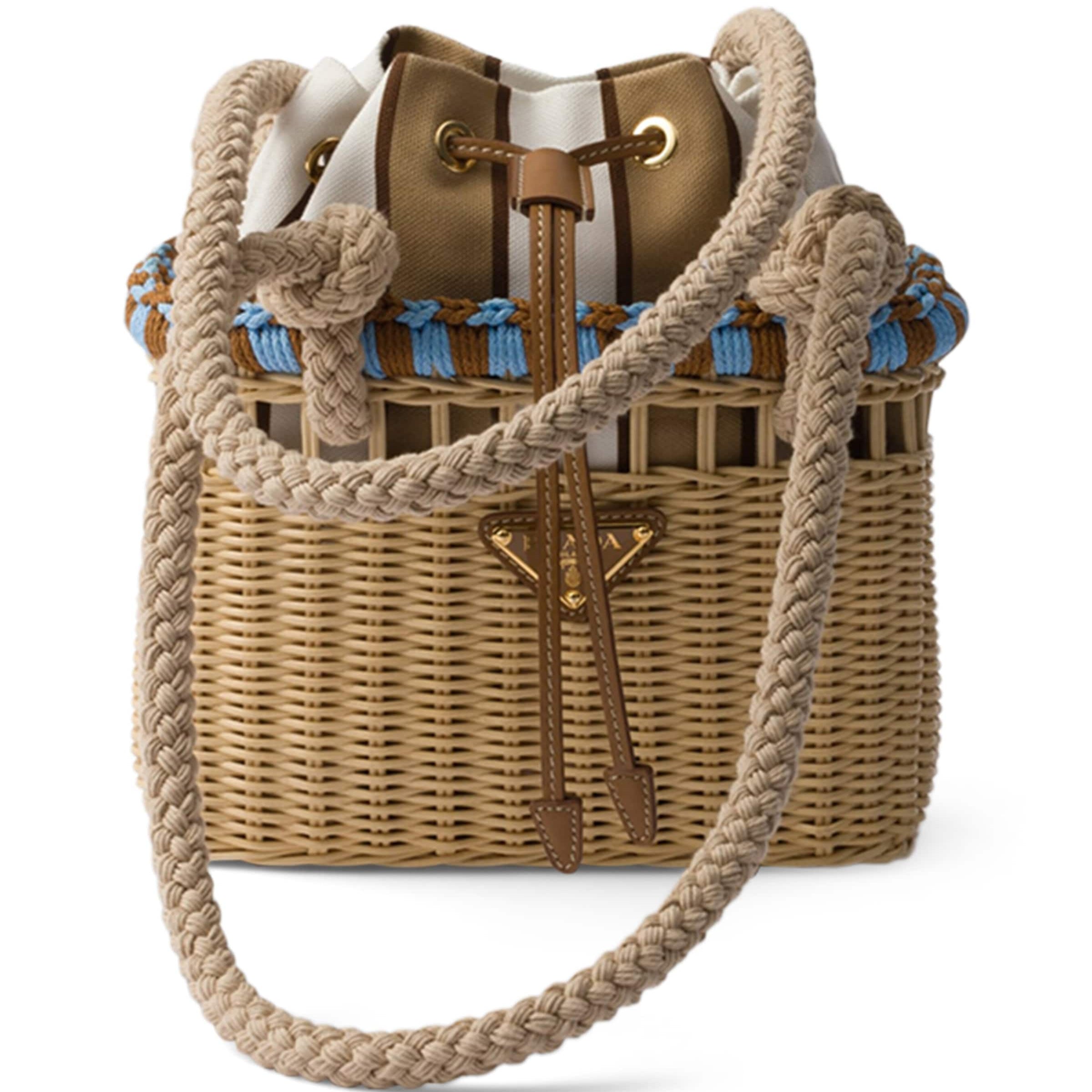 Prada Neutral Mini Wicker Bag