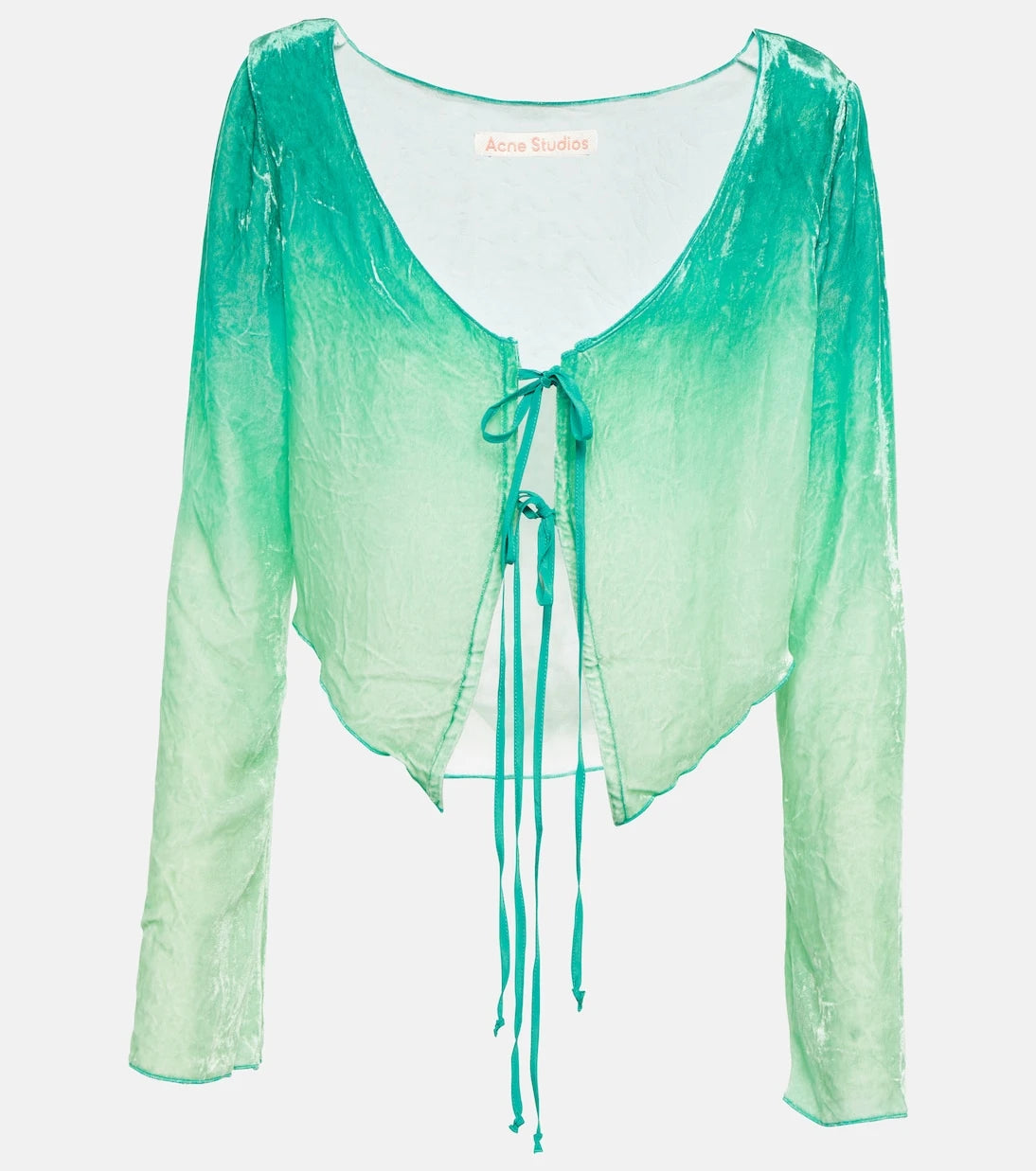 Acne Studios - Ombré velvet cropped cardigan