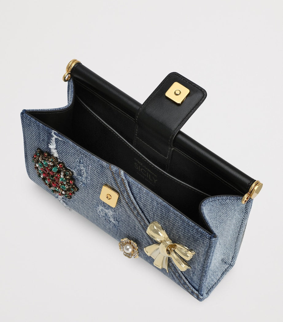Dolce & Gabbana Multi Denim Embellished Mini Bag