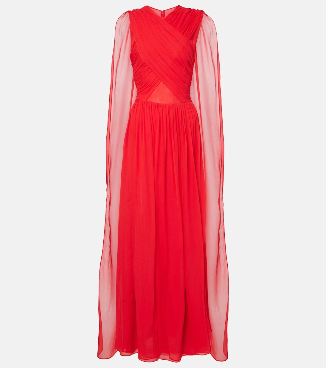 Costarellos - Seva gathered silk georgette gown