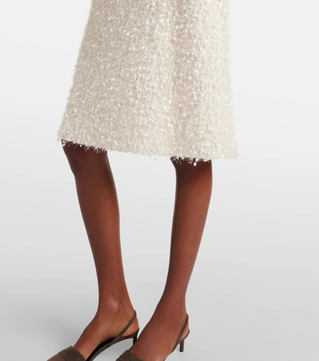 Vince - Fringed midi skirt