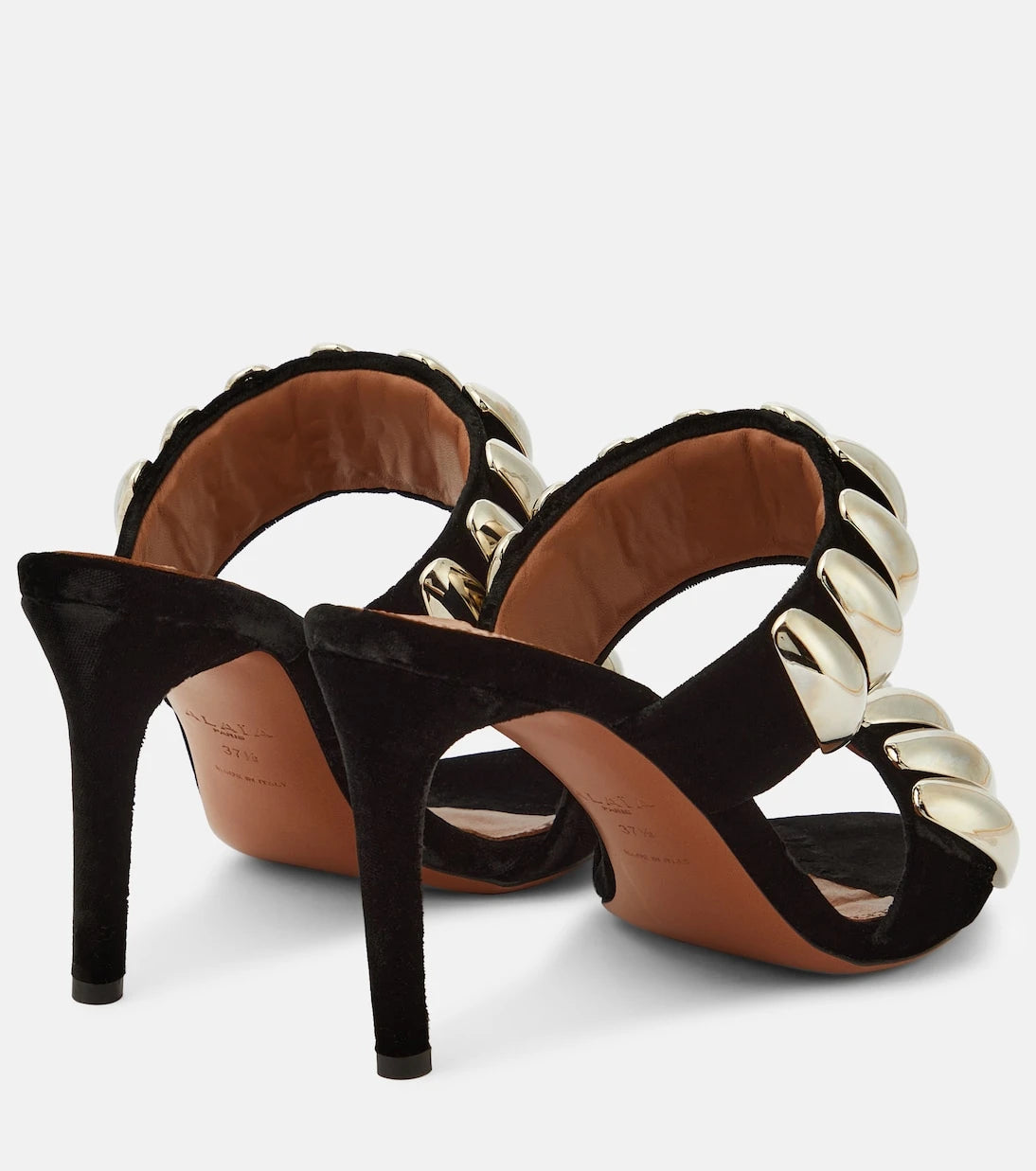 Alaïa - Tribale embellished suede mules