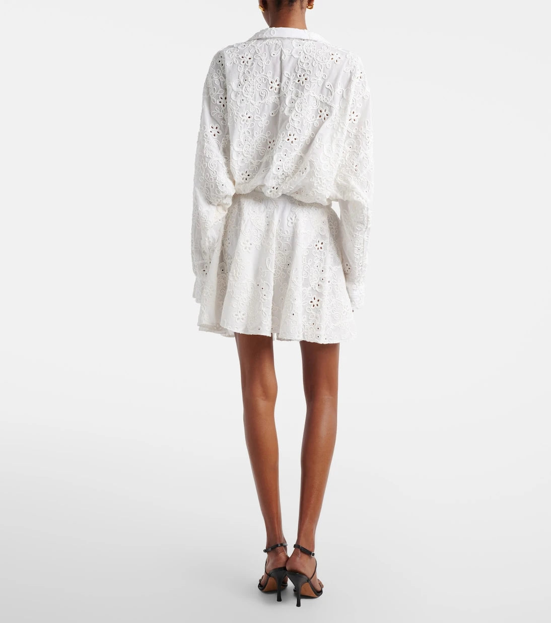 Norma Kamali - Broderie anglaise cotton miniskirt