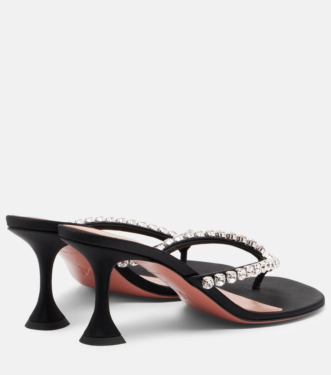 Amina Muaddi - Gigi embellished satin thong sandals