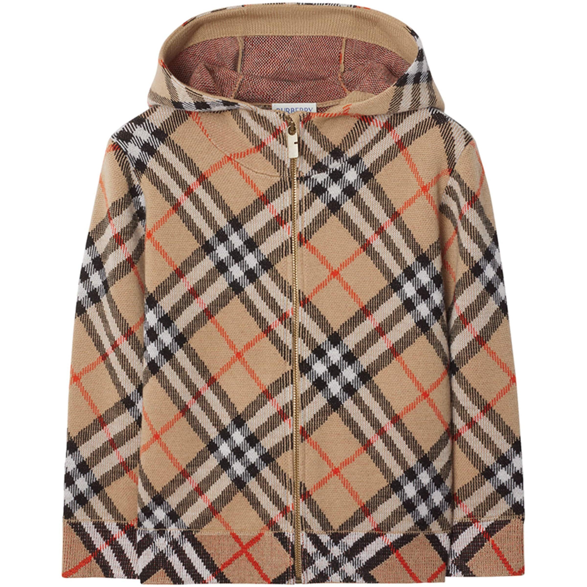 Burberry Kids Wool Check Zip-Up Hoodie (3-12 Years)