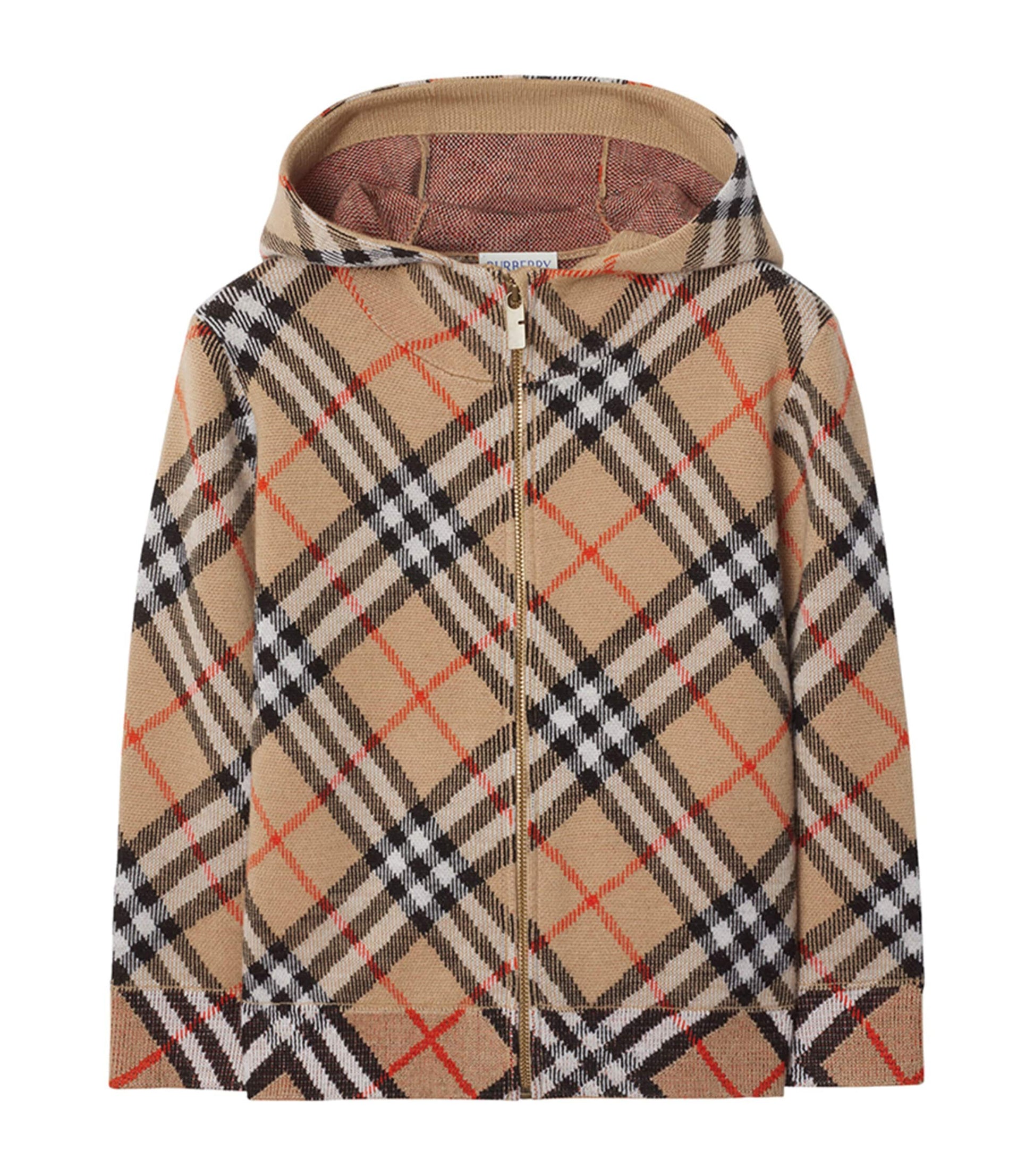 Burberry Kids Wool Check Zip-Up Hoodie (3-12 Years)