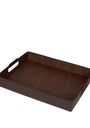 Cotton-Blend and Leather Arnica Rectangular Tray
