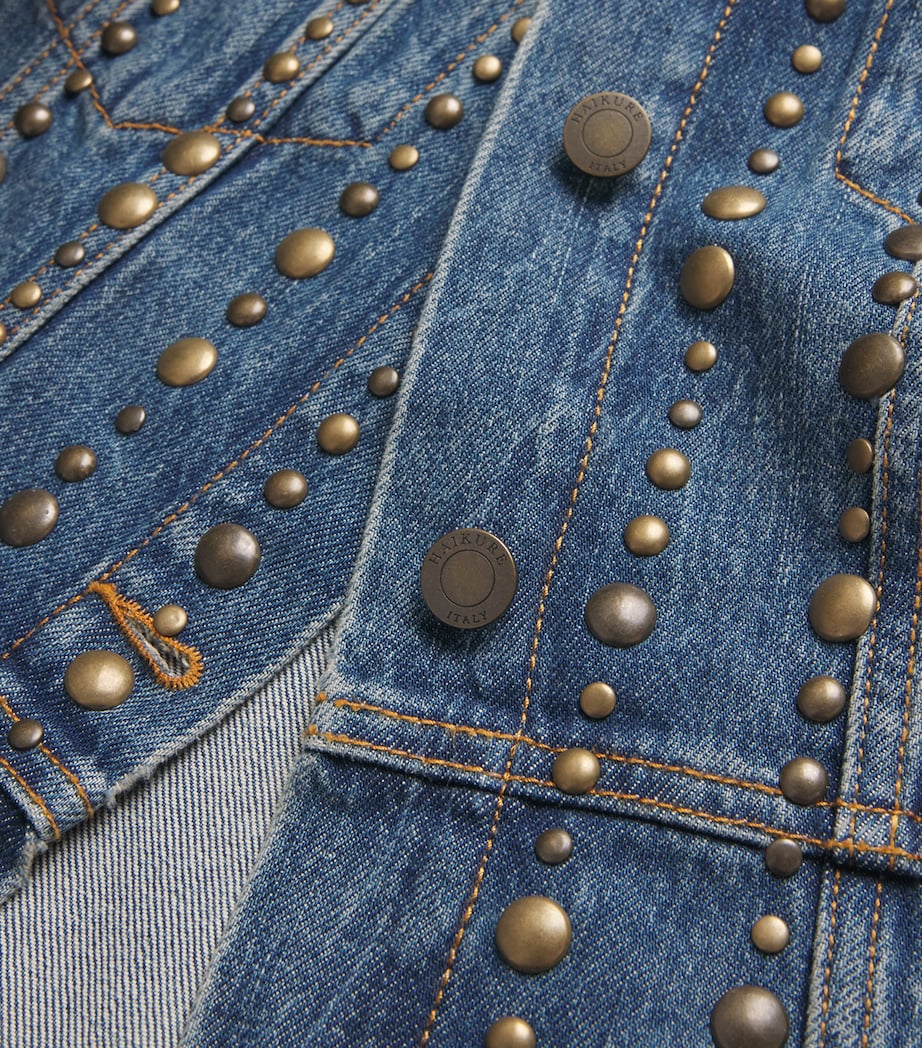 Haikure Blue Studded Temple Denim Jacket
