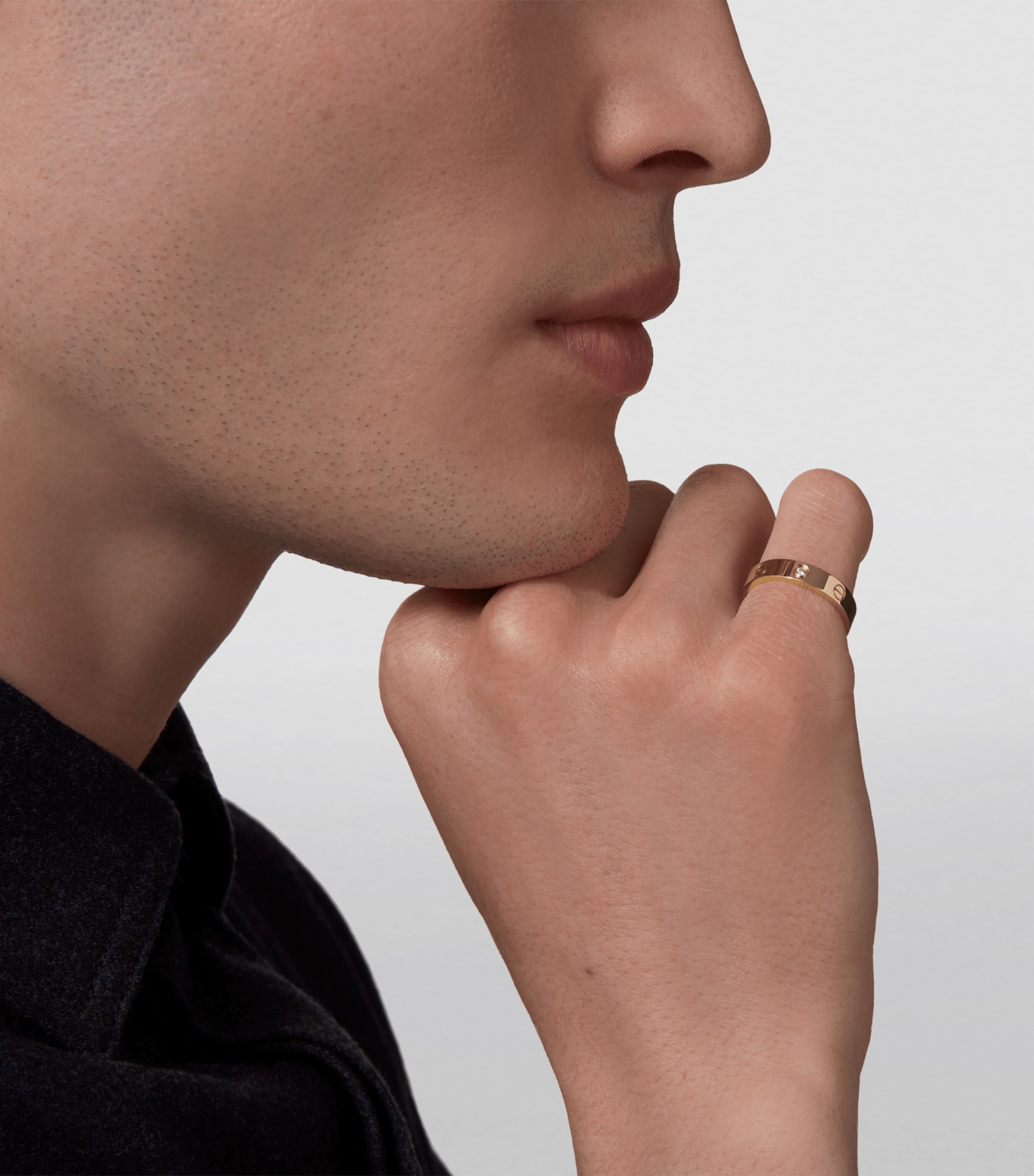 Yellow Gold and Diamond LOVE Wedding Band