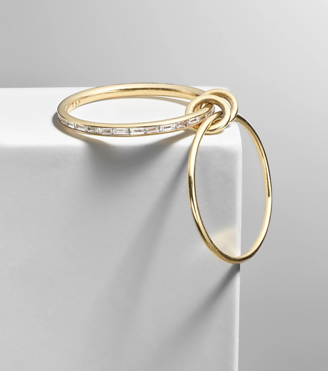 Spinelli Kilcollin - Callisto 18kt gold linked rings with white diamonds