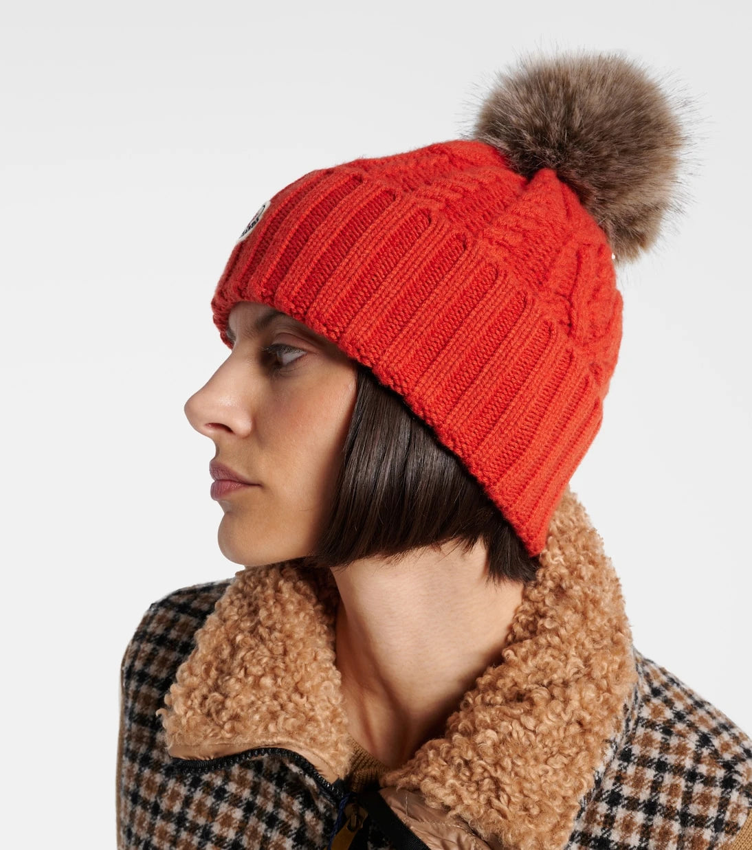 Moncler - Cable-knit cashmere and wool-blend beanie
