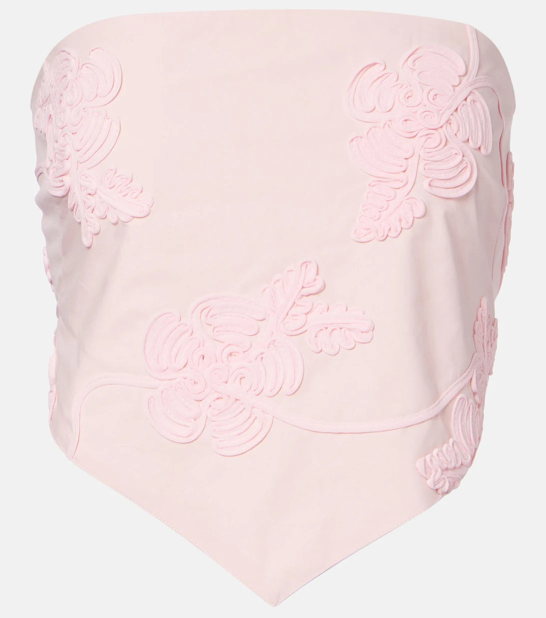 Rotate - Appliqué strapless cotton top