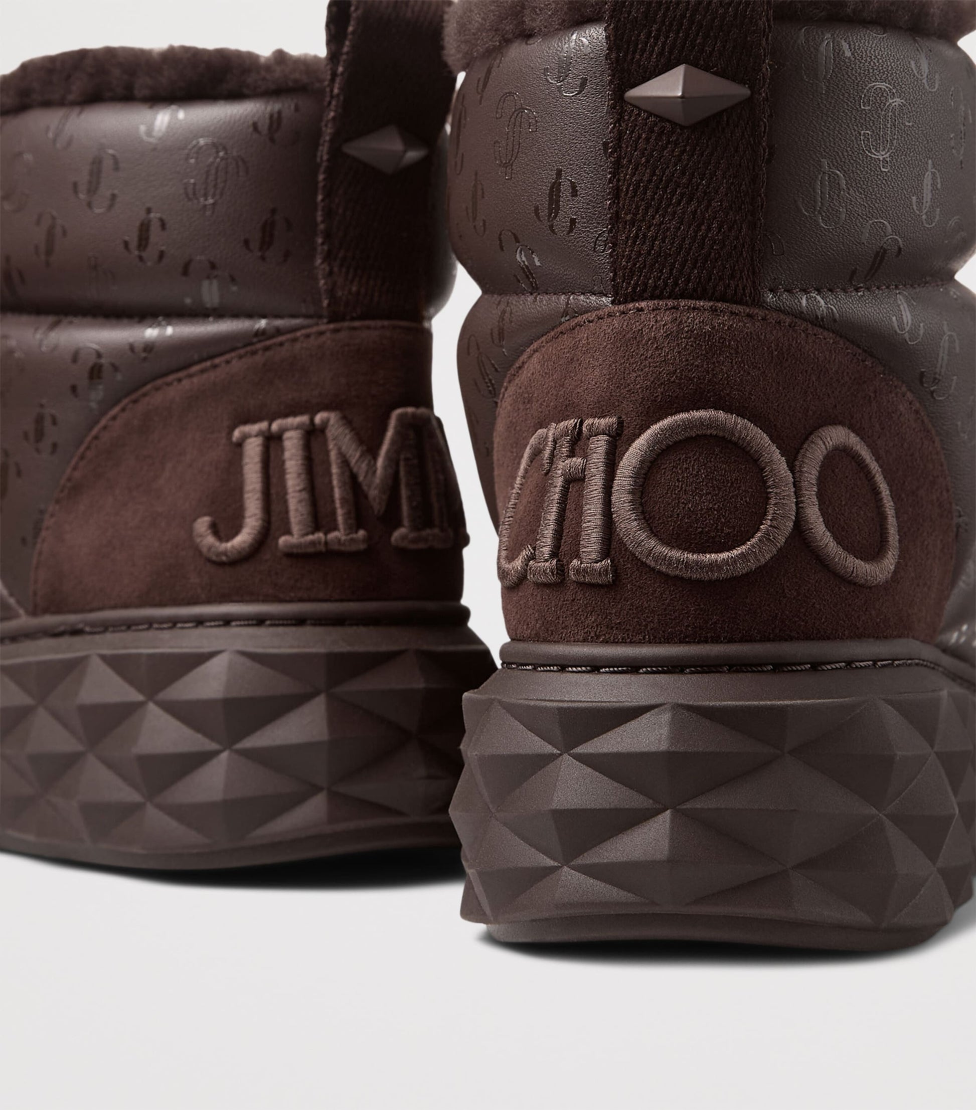 Jimmy Choo Brown Xan Calfskin-Shearling Snow Boots
