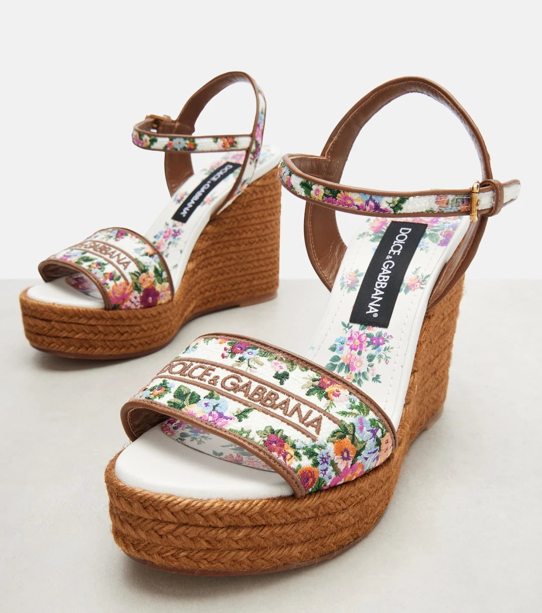 Dolce&Gabbana - Floral embroidered espadrille wedges