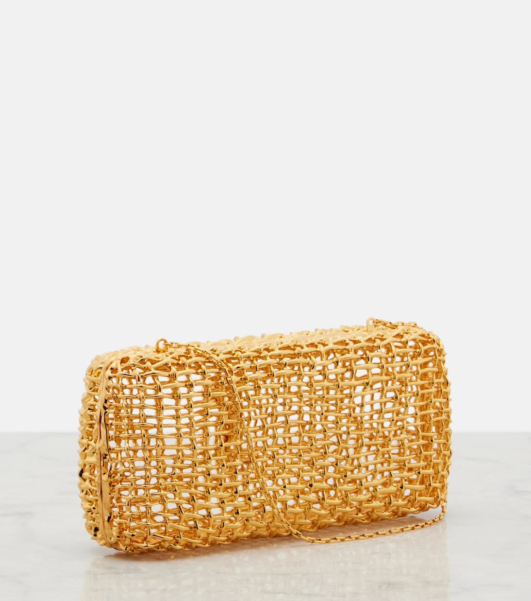 Saint Laurent - Evening Small woven metal clutch
