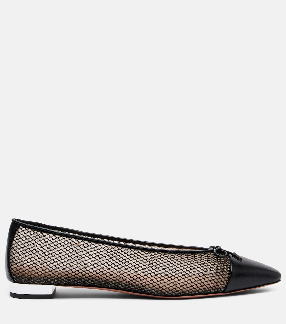Aquazzura - Gioia mesh and leather ballet flats
