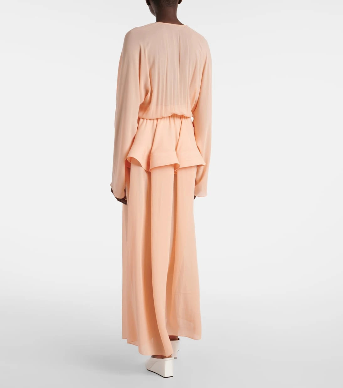 Alaïa - Peplum georgette maxi dress