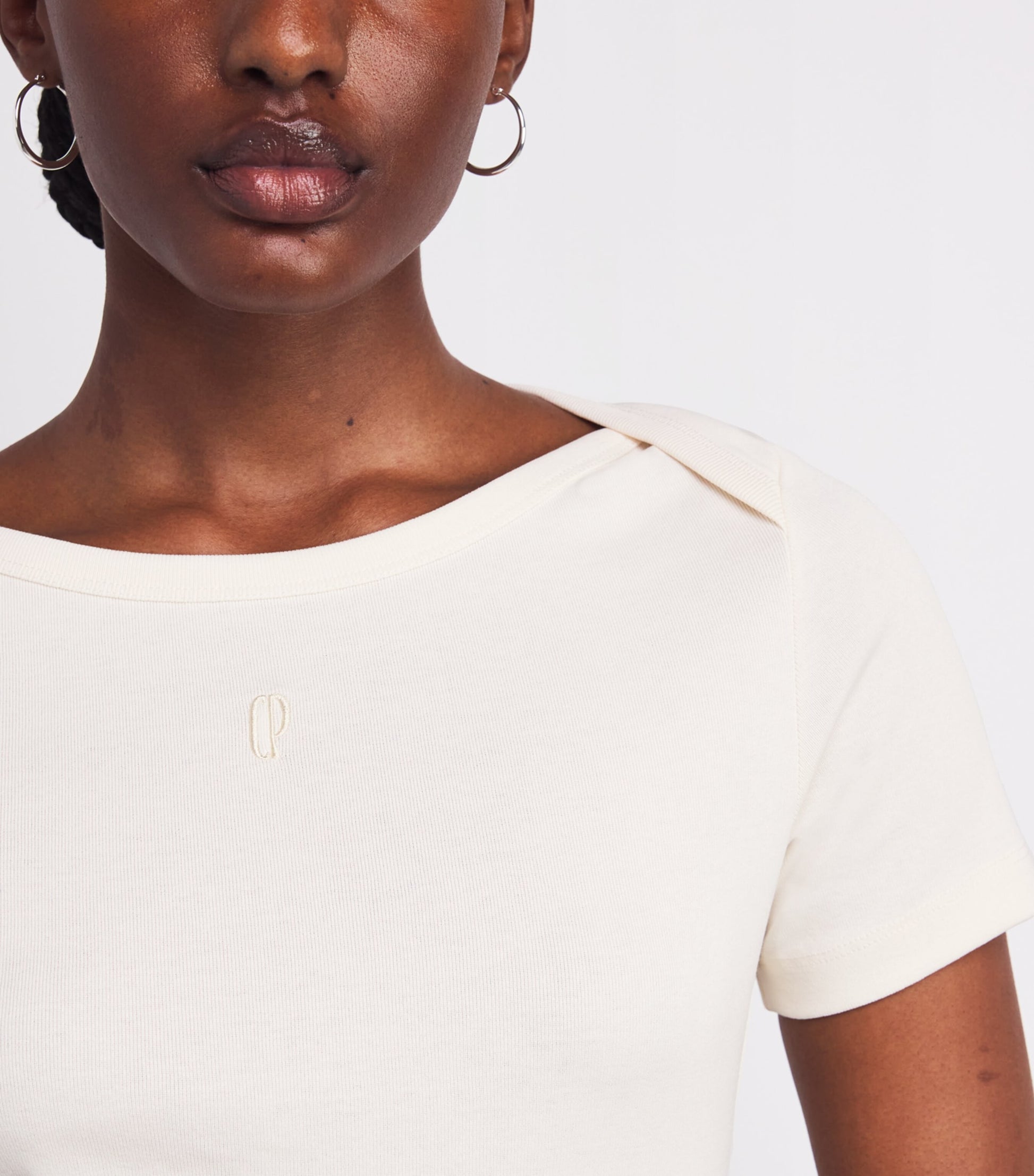 White Cotton Short-Sleeve T-Shirt