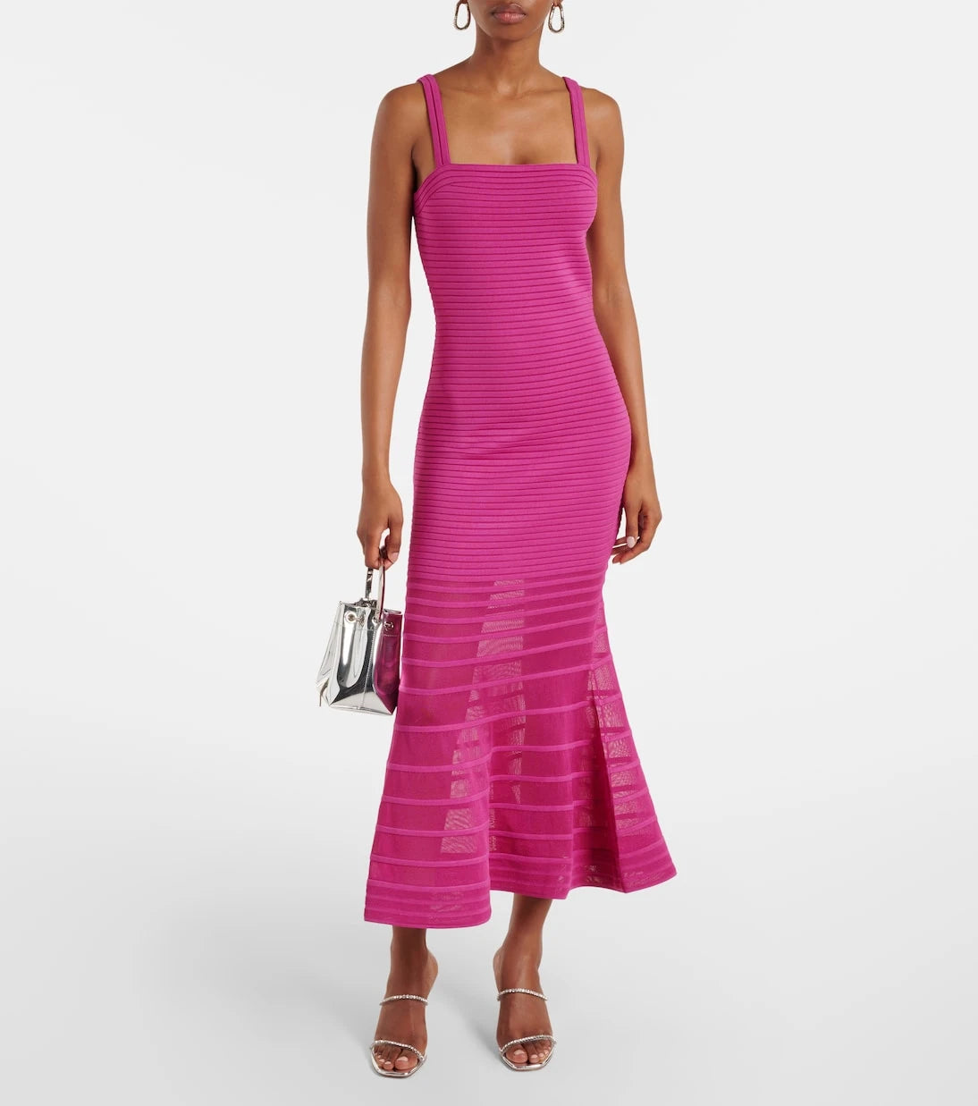 Simkhai - Vallarie ribbed-knit sheer midi dress