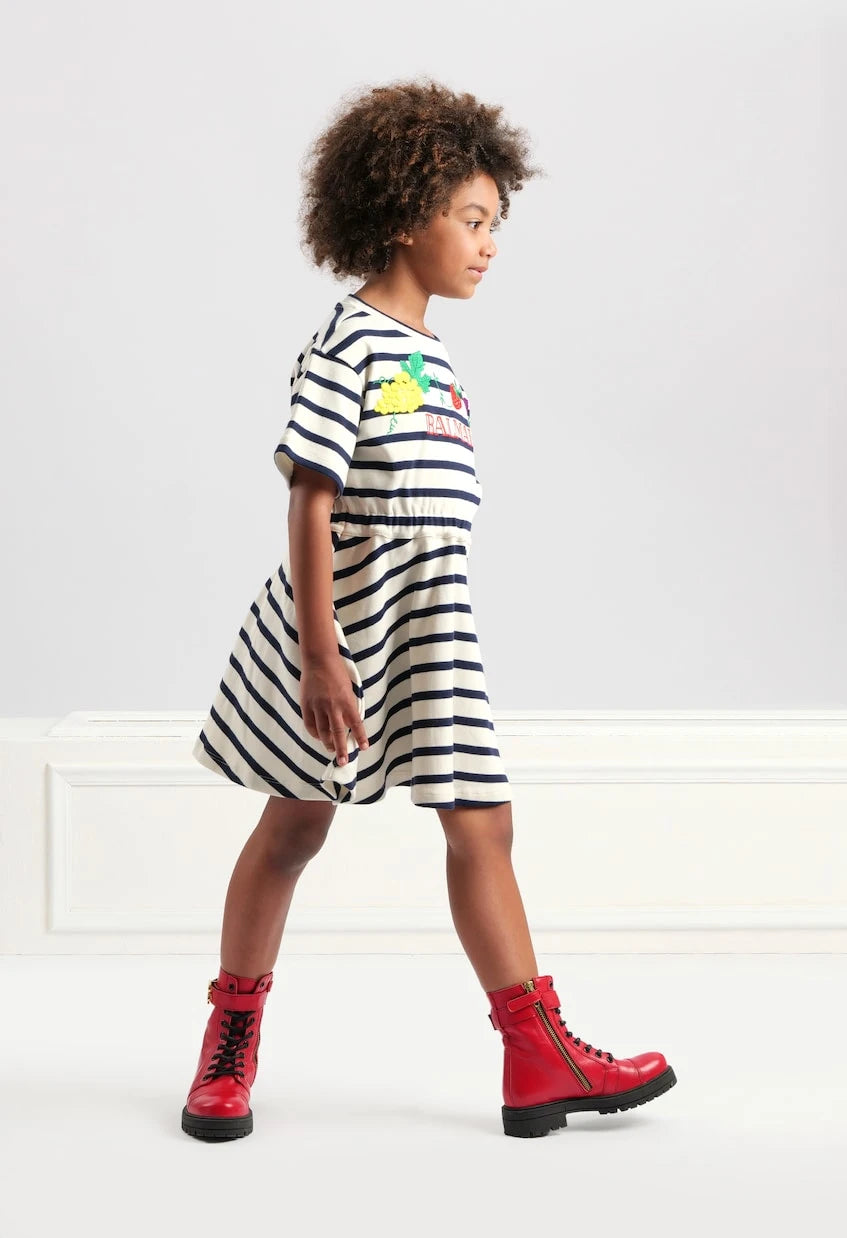 Balmain Kids - Striped cotton jersey dress
