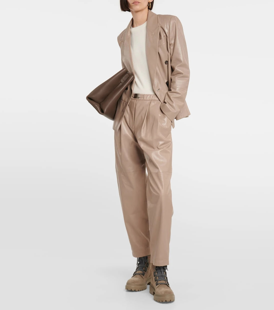 Brunello Cucinelli - Mid-rise leather pants