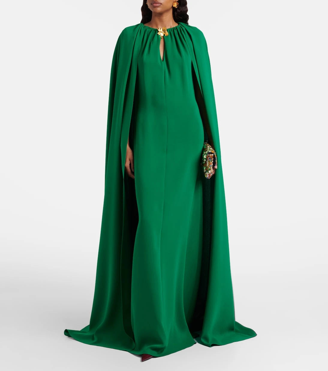Oscar de la Renta - Cyclamen silk-blend georgette kaftan