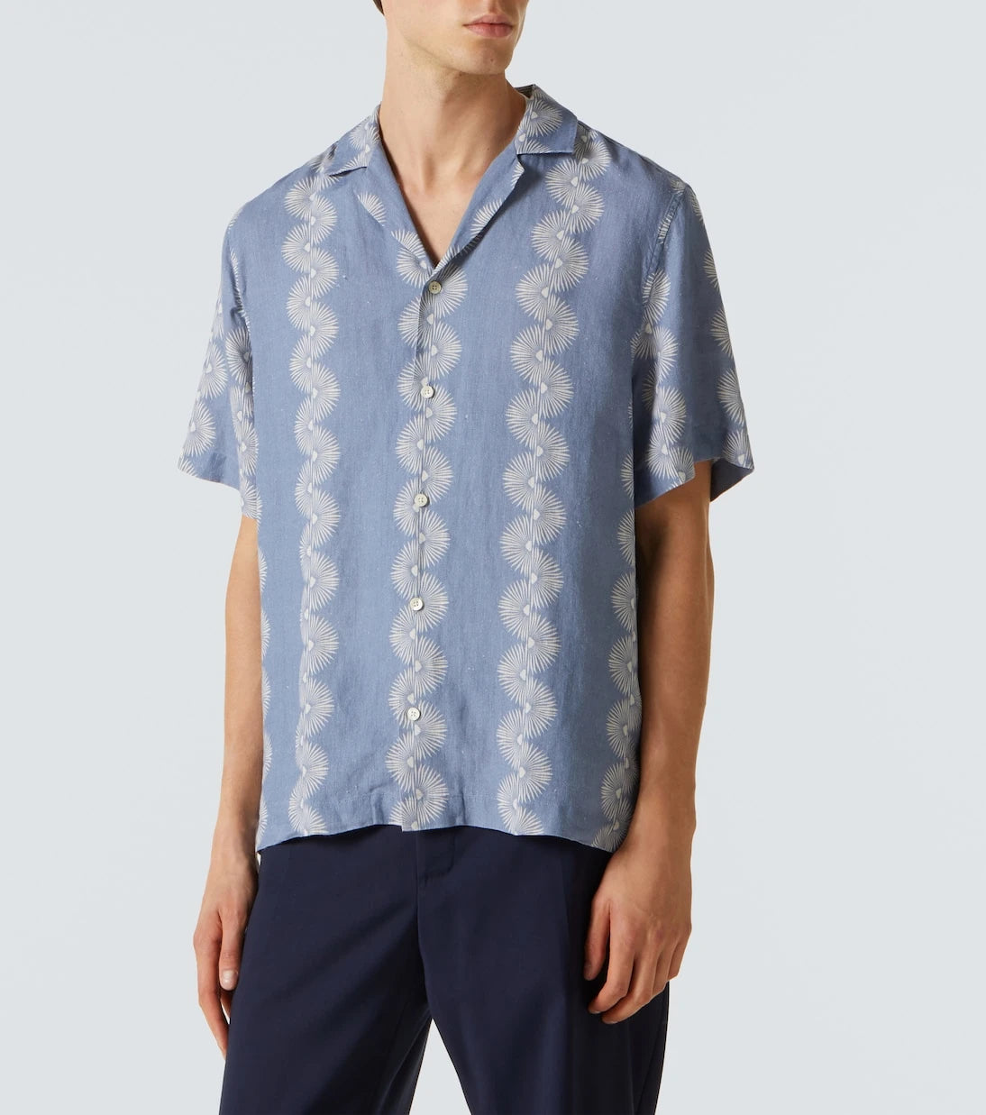 Frescobol Carioca - Roberto printed linen bowling shirt