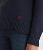 Polo Ralph Lauren Navy Cotton-Linen Polo Bear Sweater