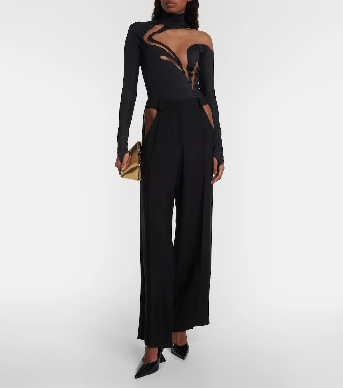 Mugler - Cutout wide-leg pants
