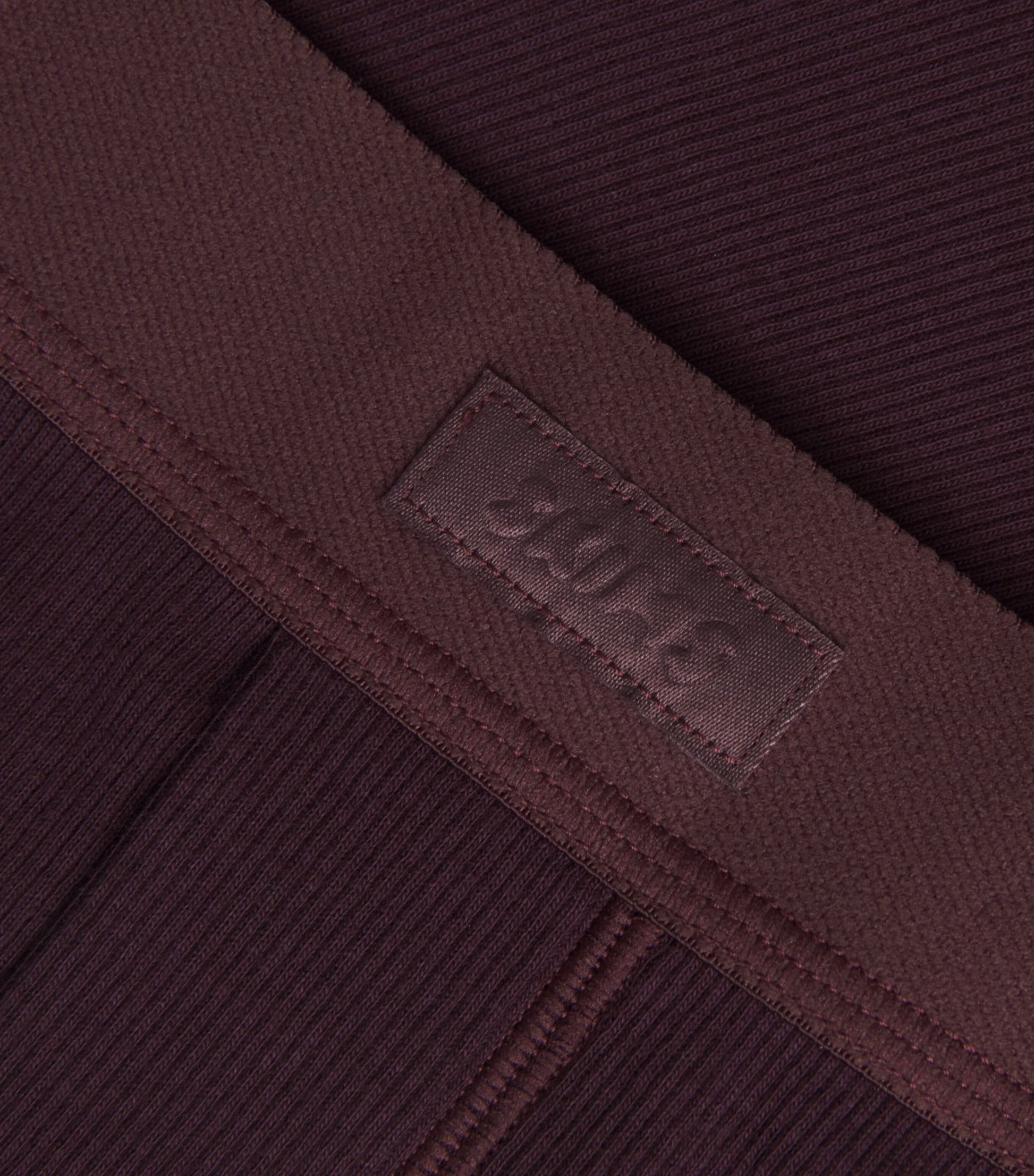 Skims Burgundy Stretch-Cotton Ribbed Boxer Shorts