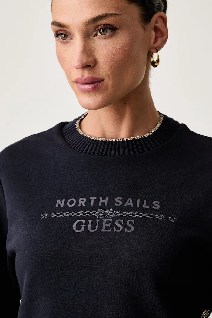 Guess kadın pamuklu sweatshirt X NORTH SAILS