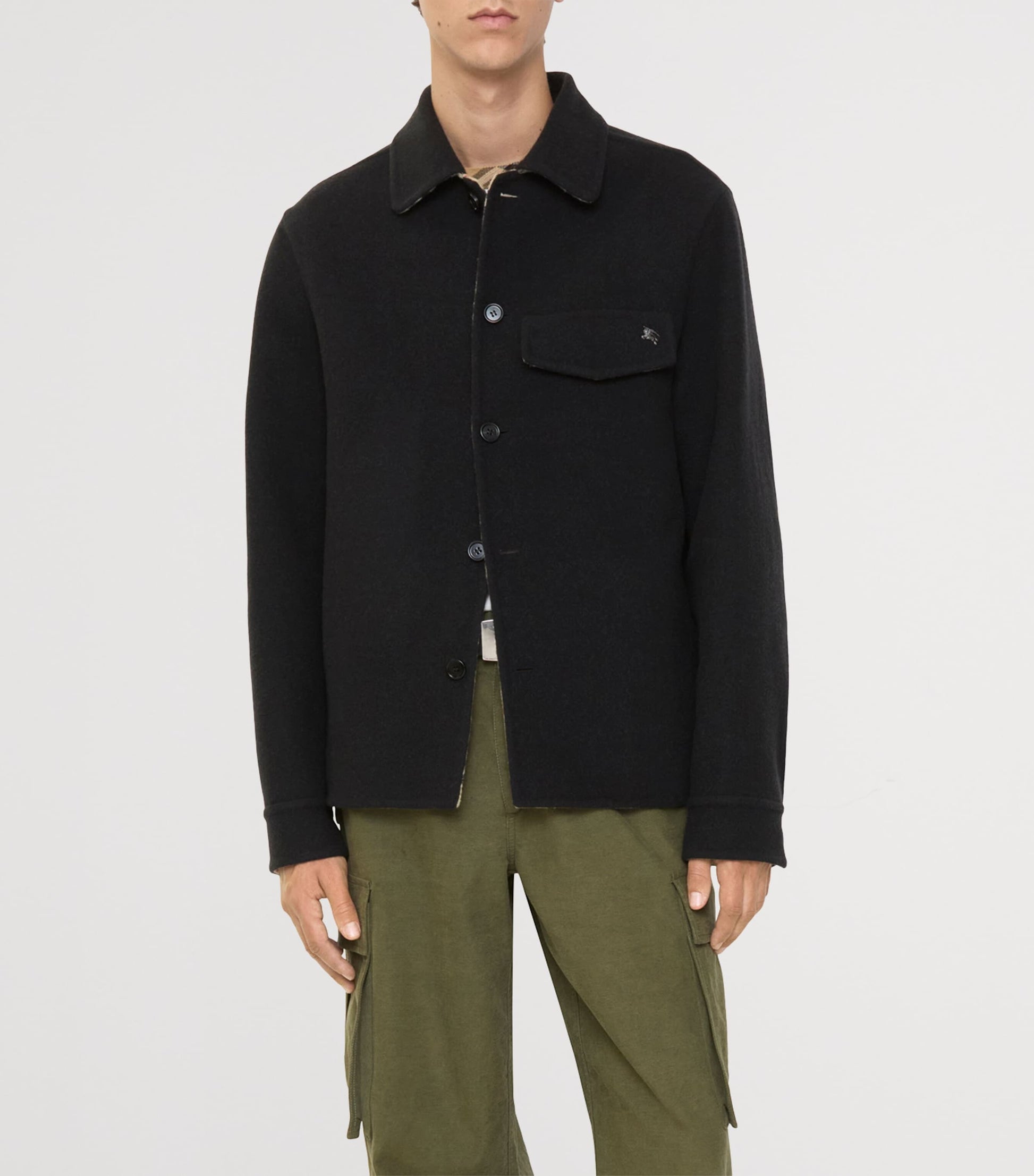 Burberry Black Wool Overshirt